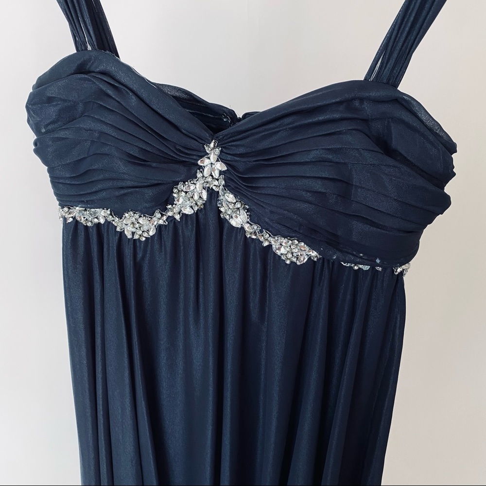 JS COLLECTIONS ๐ FORMAL DRESS ๐ SHIMMERY NAVY - Picture 4 of 14